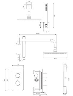 Душевая система Omnires Contour с термостатом хром SYSCT11CR